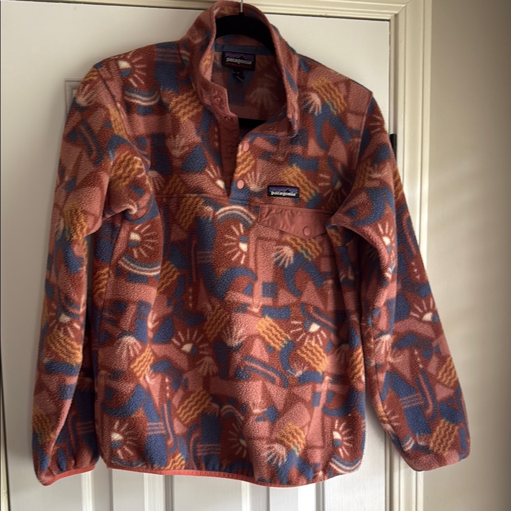 Patagonia Cozy Blue and Orange Turtleneck Jacket